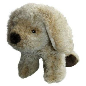 Vintage Russ Berrie Plush Homer Puppy Dog 14" Tan Grey Stuffed Animal #876 Korea